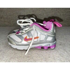 Nike Shox Toddler Size 3C Girls Sneakers Gray Pink Lace Up